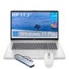 HP 17.3" Business BrightView Laptop, Intel i3 8-Core Processor, 32GB RAM, 512GB PCI-E SSD, HDMI, USB-C, Windows 11 Pro with Copilot, Includes Hub and Mouse, Intel UHD Graphics, Silver view 1