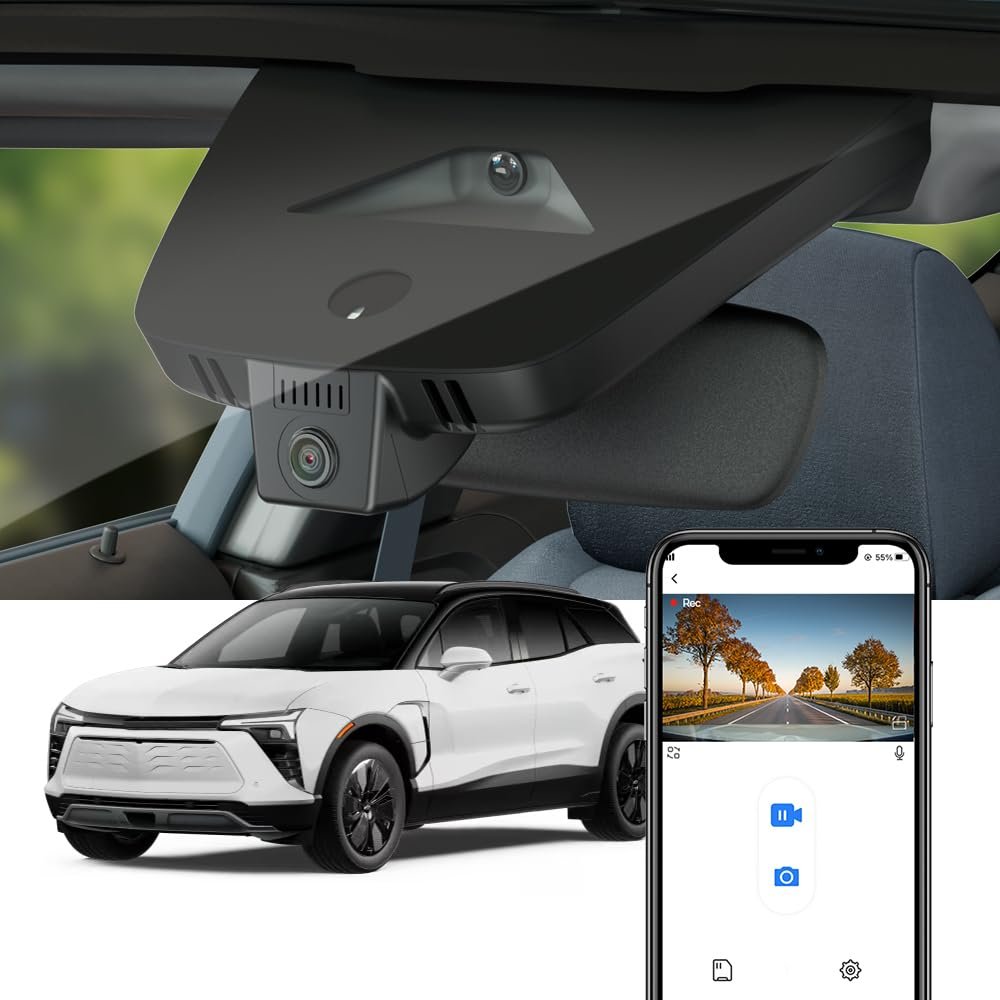Fitcamx 4K Dash Cam Suitable for Chevy Blazer EV 2025 2026 LT RS SS (HD2-D1350), OEM Factory Look, UHD 2160P Video, Built-in WiFi & APP, Loop Recording, G-Sensor, Plug & Play, 64GB Card