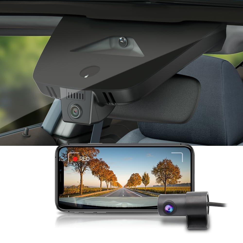 Fitcamx Front 4K+Rear 1080P Dash Cam Adapts for Chevy Blazer EV 2025 2026 LT RS SS (HD2-D1350), OEM Look, 2 Way HD Video, Built-in WiFi & APP, Loop Recording, G-Sensor, Easy to Set, 128GB Card