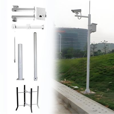 Gpxhbcb 8FT to 20FT Tall Security Camera Pole Outdoor, Universal Surveillance Camera Post Stand with 4 Brackets, Backyard Walkway Industrial Commercial Home Use 3.5m/11.4ft