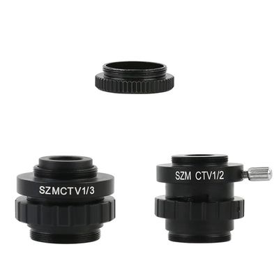 Lab Microscope Slides SZM CTV 1/2 1/3 1X 0.3X 0.5X Adapter C Mount Lens Simul Ring Trinocular Stereo Microscope Microscope Parts(SZMCTV 1-2 and 1-3)
