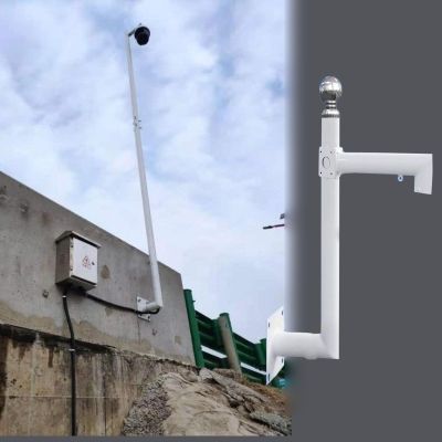 1.6 3.3 4 5 6.6 ft Tall Security Camera Holder with Screws, L-Shaped Surveillance Monitoring Tubes Pole Weatherproof, Corner Security Pole Stand(Single Ball,2.0 m(6.56 ft))