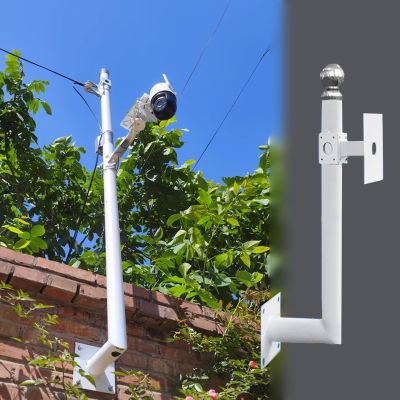 1.6 3.3 4 5 6.6 ft Tall Security Camera Holder with Screws, L-Shaped Surveillance Monitoring Tubes Pole Weatherproof, Corner Security Pole Stand(Universal Type,2.0 m(6.56 ft))