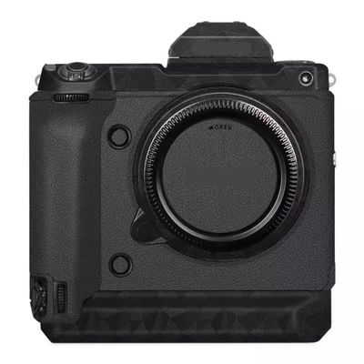 GFX 100 Camera Skin Wrap Anti-Scratch Sticker Coat Vinyl Protective Film Body Protector Decals Cover for FujiFilm GFX100(Triangle Black+Leather Black)