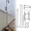 Gpxhbcb Weatherproof Security Camera Pole for Outside, 2.5m-6mTall,Ground Mount Galvanized Surveillance Pole Column, for Warehouses/Factory/Construction Sites 3.5m/11.4ft