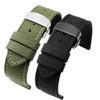 18-24mm universal Nylon Leather Waterproof Canvas Watchband fit for Omega Seiko Casio Tissot(B-black-siler,23mm) view 2