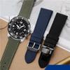 18-24mm universal Nylon Leather Waterproof Canvas Watchband fit for Omega Seiko Casio Tissot(B-black-siler,23mm) view 3