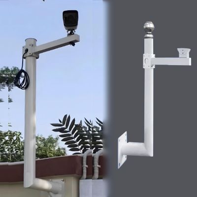 1.6 3.3 4 5 6.6 ft Tall Security Camera Holder with Screws, L-Shaped Surveillance Monitoring Tubes Pole Weatherproof, Corner Security Pole Stand(Single Gun,1.0 m(3.28 ft))