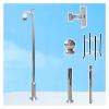 Surveillance Camera Pole 2-6m, Security Camera Pole Outdoor with Bracket & Ground Base Cage, Stainless Steel Universal Surveillance Camera Post Stand(ligjt grey,19.7 ft/600cm) view 1
