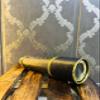 Vintage Brass Telescope, Victorian Nautical Style, Brown Leather Wrapped, 18 Inch Length, 4X Fold Design with Glass Lens view 3