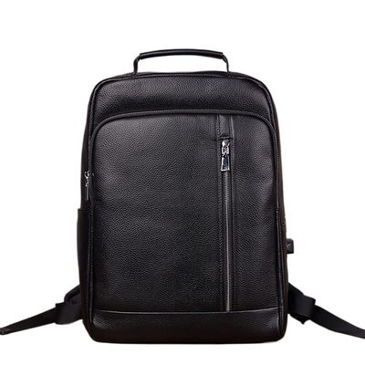 YWMLFZ Genuine Leather Men's Shoulder Backpack Cow Leather Multifunctional Travel Bag Leisure Backpack Computer Bag for 15inch