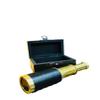 Vintage Style Brass Telescope with Leather Sheath, 6-Inch Spyglass, Nautical Collectible with Wooden Box (Brass Finish) view 1