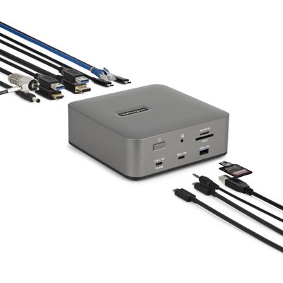 StarTech Thunderbolt 5 Dock, Dual 8K 60Hz, Triple 4K for Windows, Up to Dual 6K 60Hz for Mac - TB5 & USB4 Docking Station with 120Gbps max Transfer, 140W PD, 30W Phone, USB 10Gbps