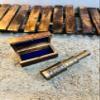 Vintage Brass Telescope, Black and Brass Finish, Engraved Design, 6 Inch Extended Length, 3 Inch Closed Length, with Wooden Box (Antique Black) view 4