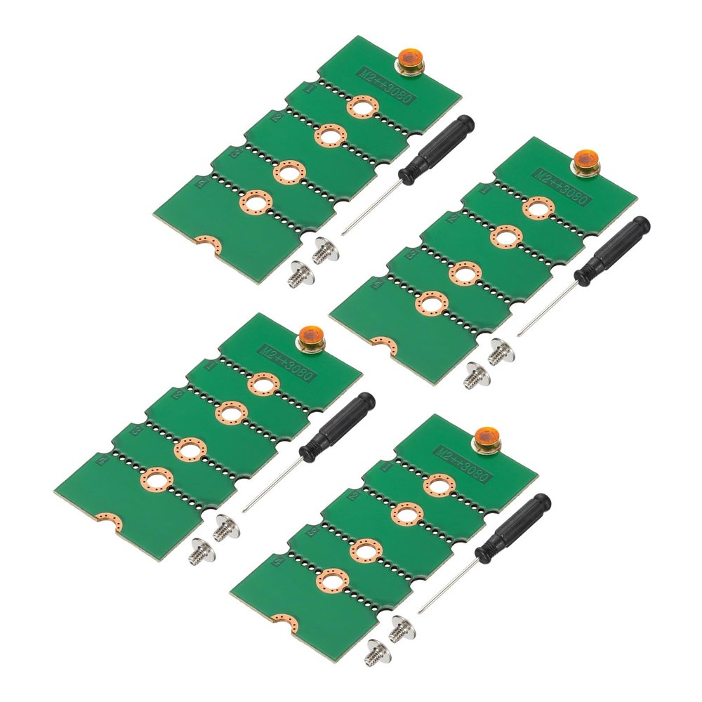 PATIKIL M2 NVME SSD Extended Adapter Card Transfer 2230 2242 2260 2280, 4Pcs M.2 Extension Adapter Change to Long Size with Screwdrivers for Home Office Internet Cafes, Green