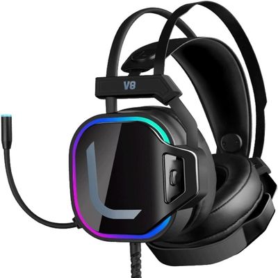 HeiDD Wired Gaming Headset, Black Computer Headphones with Microphone/Mic Noise Cancelling, Headset with Noise Canceling Mic