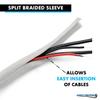 Kable Kontrol 75 Ft - 1.5" Inch Braided Cable Sleeve - Self Closing Split Wire Wrap Cord Hider Organizer Wire Loom Tubing Cover for Automotive, Industrial Cable Management - Platinum Gray view 3