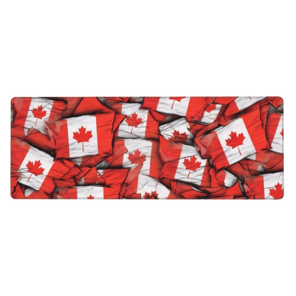Large Extended Gaming Mouse Pad 30 X 12 in Non-Slip Rubber Base, Fun Canadian Flag Print Desk Mat for Keyboard & Mouse, Office/Gaming Computer Accessories