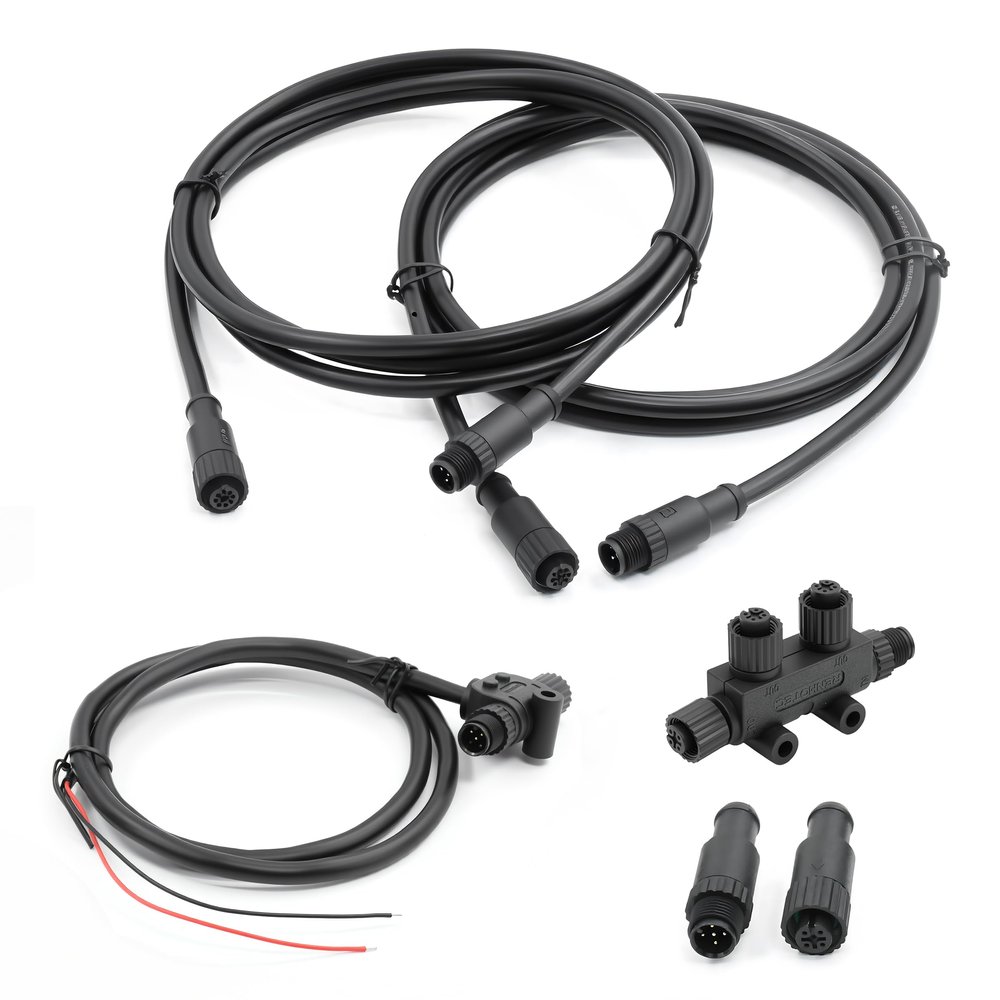 Elecbee NMEA 2000 Starter Kit, Marine NMEA 2K Network Accessories Marine Grade Backbone Cables Drop Cables Dual Tees Kits Male/Female Terminators for Lowrance, for Garmin, for Yamaha Outboard Engine