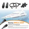 Elecbee NMEA 2000 Starter Kit, Marine NMEA 2K Network Accessories Marine Grade Backbone Cables Drop Cables Dual Tees Kits Male/Female Terminators for Lowrance, for Garmin, for Yamaha Outboard Engine view 4