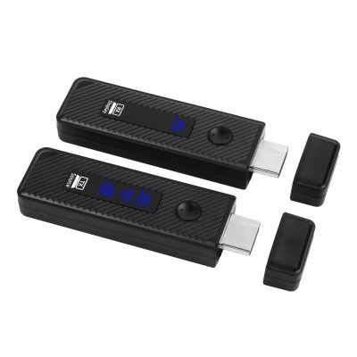 PUSOKEI Wireless HDMI Transmitter and Receiver, 2.4G 5G Wireless HDMI Extender Kit, 4K Decode 1080P 60Hz HD Video Output, for Video and Audio to Monitor from PC Projector TV Box (Black)