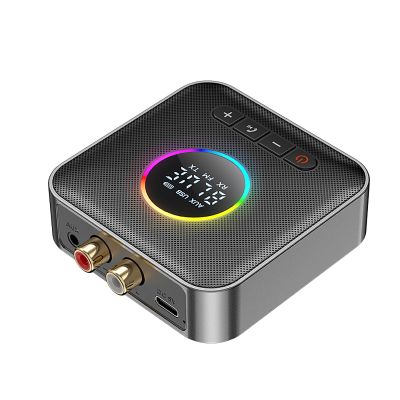 DBEIXIWEI DC 5V 1A Bluetooth Receiver Transmitter Wireless Audio Adapter RGB Color Light Support USB Flash Drive FM Radio Playback