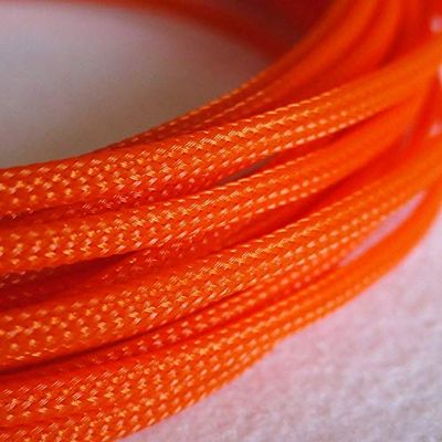 10M Expandable PET Cable Sleeves - Flat Tight Braided Wire Snakeskin Cord Protector for Various Cable Sizes(Orange,10mm)