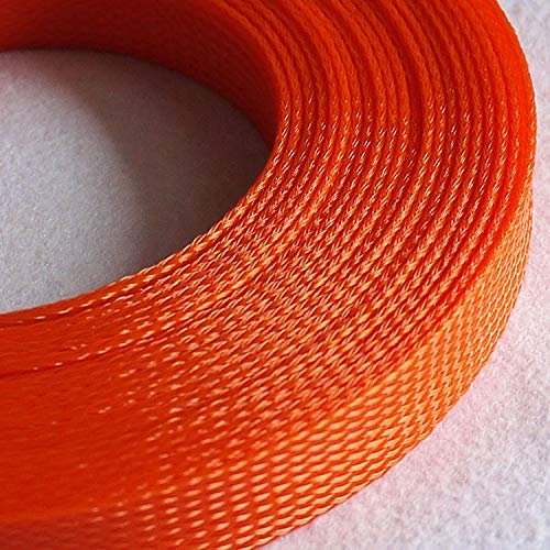 Colorful PET Expandable Cable Sleeve - High Density Wire Wrap Gland Sheath for Ultimate Protection (2mm-50mm)(Orange,12MM*5M)