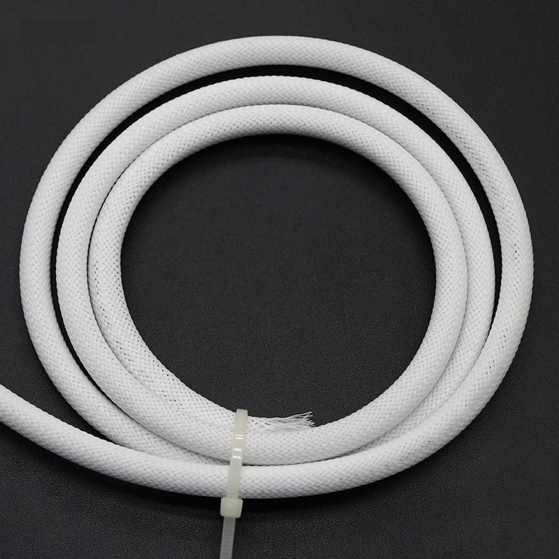 4mm PET Expandable Cable Sleeve - High Density Braided Wire Protection Sheath for Cables and Wires(White,50M)