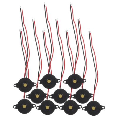 DOITOOL 10pcs Active Piezoelectric Buzzer - for Alarms and Warning Systems 3-24v Dc - Continuous Sound Buzzer High Decibel Electric Alarm Device for Safety and Games