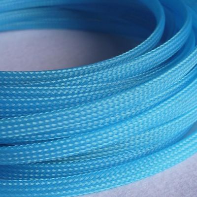 10M Expandable PET Cable Sleeves - Flat Tight Braided Wire Snakeskin Cord Protector for Various Cable Sizes(UV Blue,6mm)