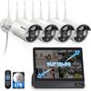 OOSSXX (HD IPS Monitor) Dual Antennas Wi-Fi Enhanced AI Human Detected Wireless Outdoor Security Camera System, Home Video Surveillance Indoor, IP67 Waterproof view 1