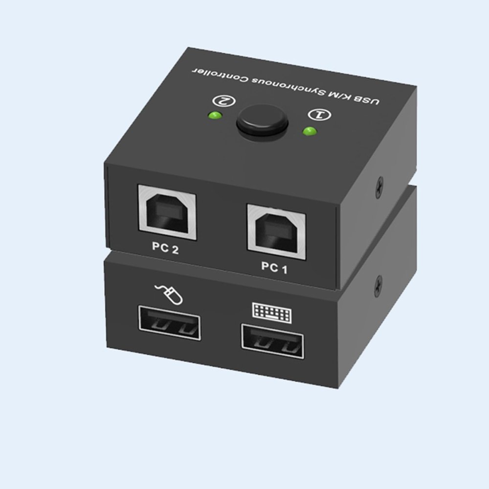 2/4/8 Port KVM Switch-USB Synchronizer- Game Controller for Multiple PCs, Mouse and Keyboard Synchronizer(2 Ports)