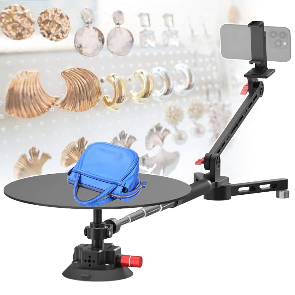 360 Rotating Photography Turntable for Product Shoots & Video Recording, Suction Cup Base Camera Slider, Ideal for Professional Photography & Commercial Use