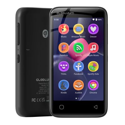 96GB MP3 Player with Bluetooth 5.0 and WiFi, Music Player with Spotify, Audible, Amazon Music, Pandora, Libby, Spotify Kids, 4" Touchscreen Android MP4 Player with HiFi Sound (Black)