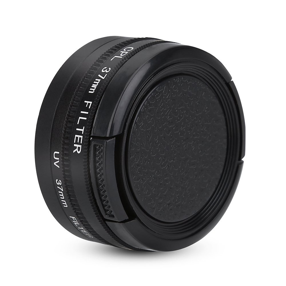 CPL 37mm Protective Lens for YI 4K Action Sports Camera, 2 in 1 Lens Kit, Quality Aluminum Alloy Frame with Glass Lens, for and Other 37mm Cameras
