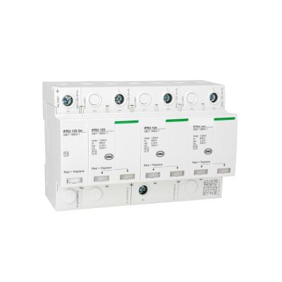 The IPRU pluggable T2 Surge Protector has Been redesigned from a Multi-Stage Splicing Base + pluggable Module Format to an Integrated Base + pluggable Module Format. The iPRU 80r 3P+N