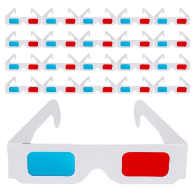 Angoily 200pcs 3D Eyeglasses Red and Blue Anaglyph Cardboard Glasses for Movies Theater Film Viewing Festival