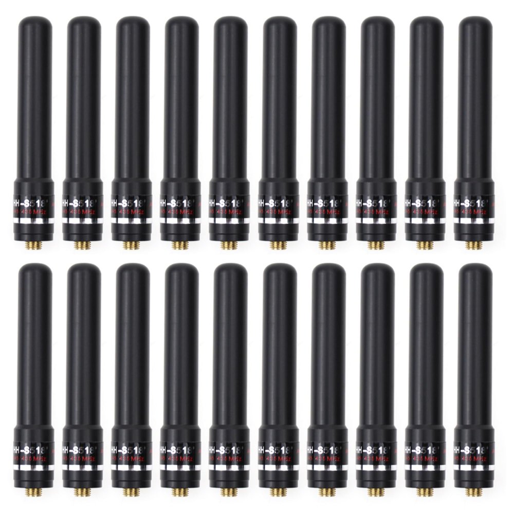 20X HH-S518+ SMA-Female UV Dual Band Antenna, Suitable for Bao-feng UV-5R UV82 GT-3 UV-82 BF-888S PUXING PX-666 PX-777 WOUXUN KG-669 KG-699E KG-UVD1P Radios