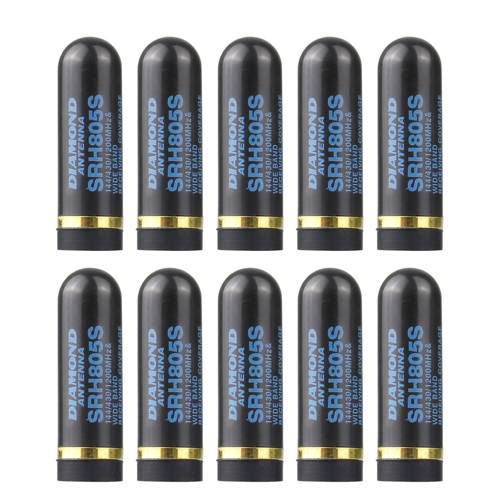 10X SRH805S Universal Walkie Talkie Short Replacement Antenna VHF/UHF 144/430/1200MHz SMA-Male Antenna for Kenwood ICOM Vertex YAESU UV5R Radios