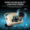Bluetooth Speaker 120W Peak Powerful Retro Wireless Hi-Fi Loud Speakers with Deep Bass, Dual DSP Chips, Portable Boombox for Home Room Office Decor, Camping, Party, Festival Gifts, Christmas Events view 4