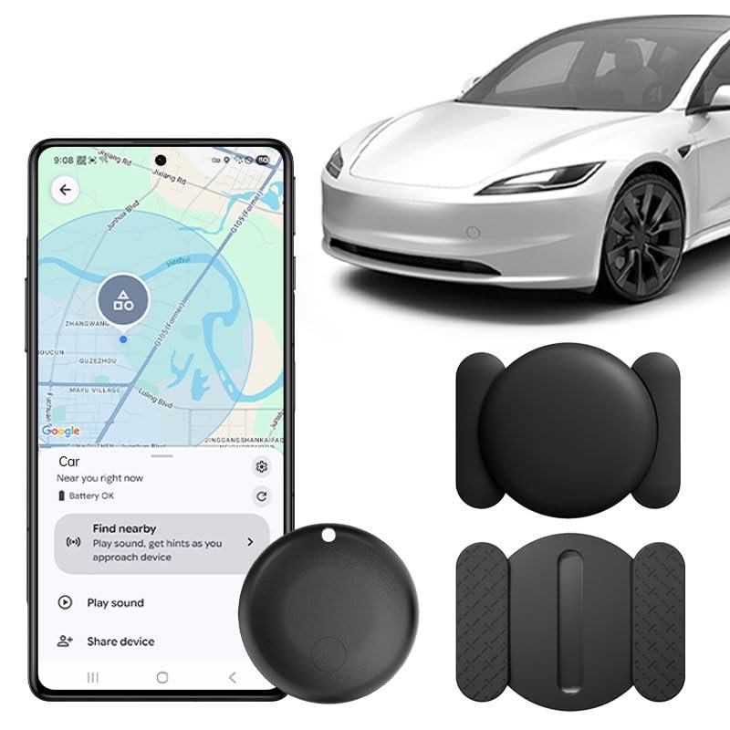 (Android Only) Tracker Device for Vehicles, Car Tracker Works with Google Find Hub, Easily Find, Encrypted Location Data, Magnetic Tracking Devices for Cars Hidden, No Subscription Or Monthly Fee
