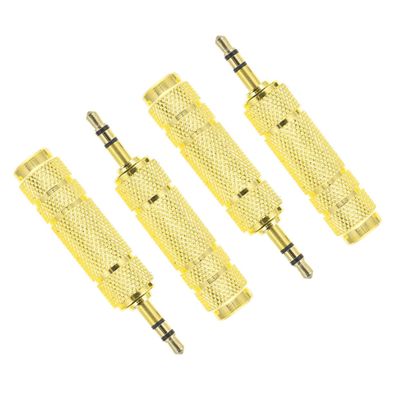 COOLHIYA 4pcs Zinc Alloy Male to Female Audio Adapter Headphone Jack Converter Compatible with Amplifiers Mixers Guitars Home Theater Devices