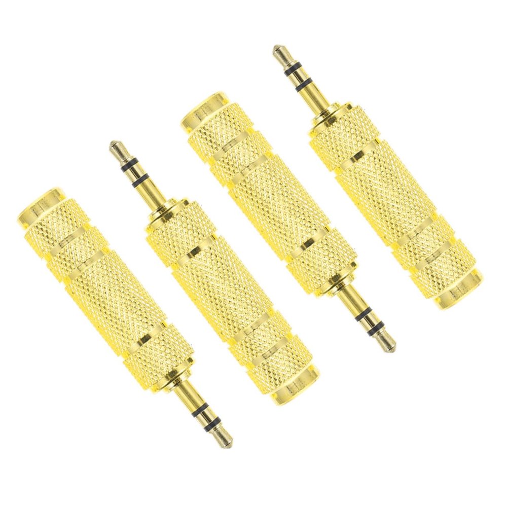 COOLHIYA 4pcs Zinc Alloy Male to Female Audio Adapter Headphone Jack Converter Compatible with Amplifiers Mixers Guitars Home Theater Devices
