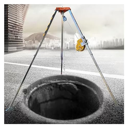 Emergency Rescue Tripod Kit - Retractable Legs for Confined Space Safety in Tunnels, Sewers & Flues - Essential Emergency Response Equipment for Rescue Operations