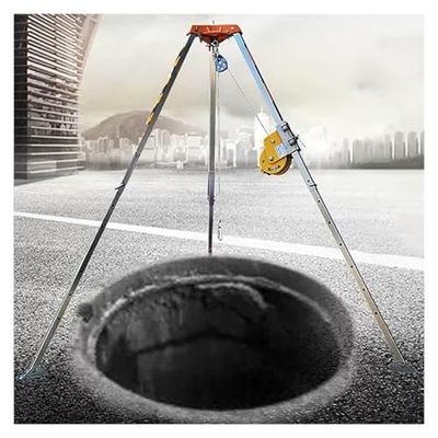 Emergency Rescue Tripod Kit - Retractable Legs for Confined Space Safety in Tunnels, Sewers, Flues - Essential Rescue Equipment for Safety Compliance and Operations