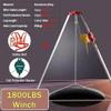 Emergency Rescue Tripod for Confined Spaces - Retractable 1800 Lbs Winch System with Fall Protector & Safety Belt - Essential Emergency Rescue Equipment view 2