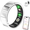 Cooary Smart Rings for Women Men - Fitness Tracker with Body Temperature, Heart Rate, Blood Oxygen, Sleep Monitor, Calories, No Subscription Fee, IP68 Waterproof for iOS & Android (Silver #9) view 1