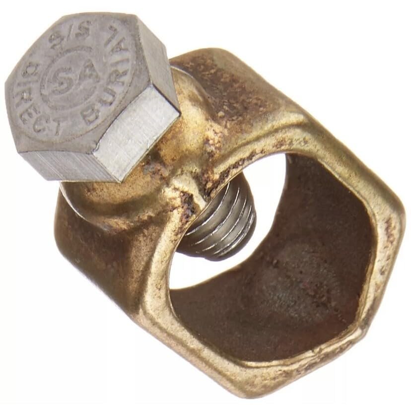 5 Pack Copper Ground Rod Clamp 1/2"5/8" Direct Burial 102 AWG #4 Rebar