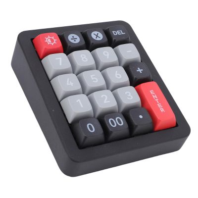 PUSOKEI Mechanical Number Pad, Wired Hot Swappable Numeric Keypad with 12 RGB LED Backlit & 19 Programmable Keys, Linear Red Switch, One Hand Macro Mechanical Numpad for PC (Black)